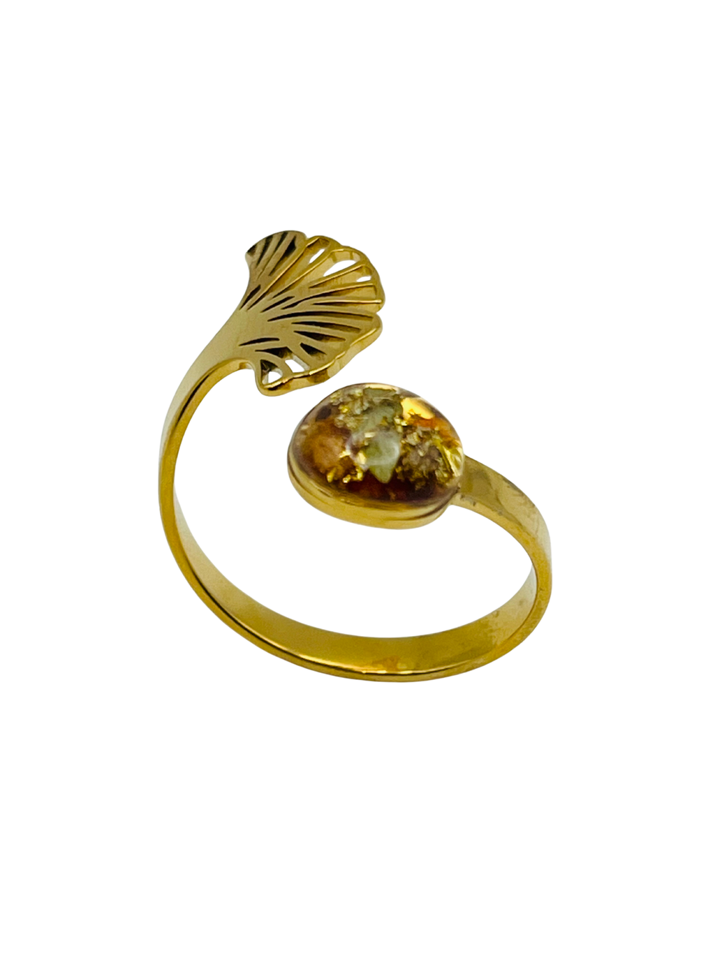 Bague ginkgo fleurie