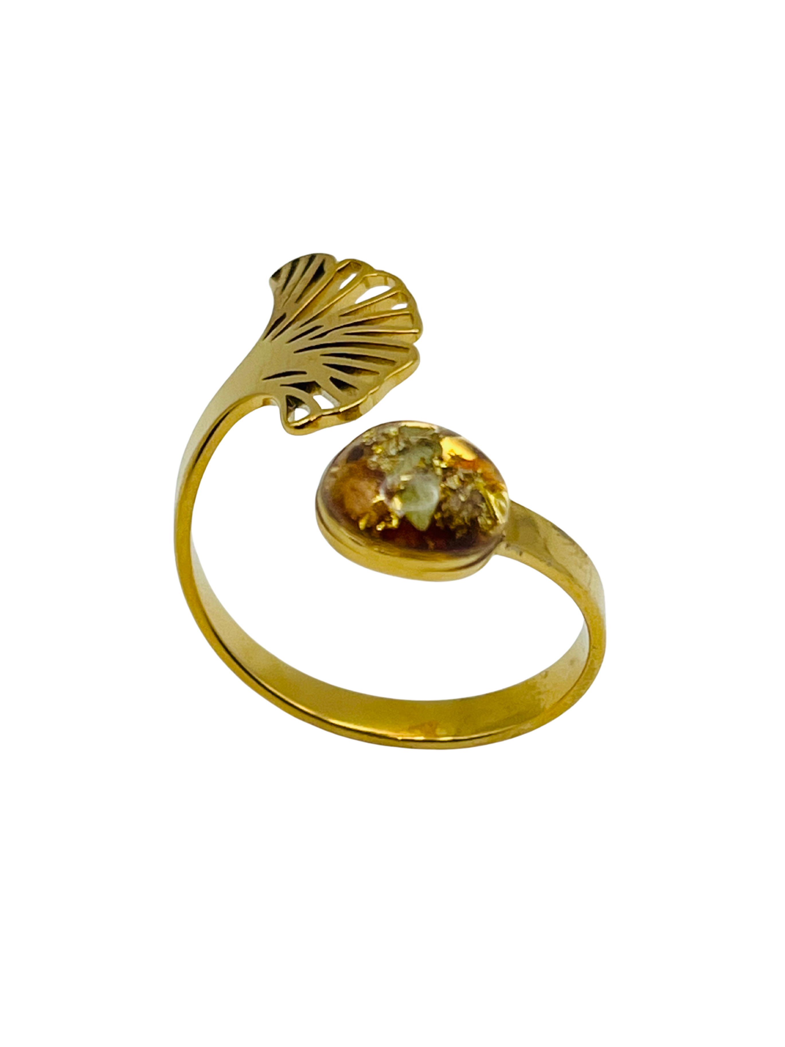 Bague ginkgo fleurie