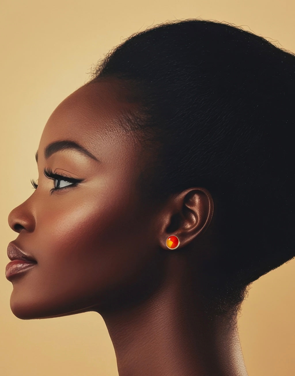 Clous d’oreilles madras rouge