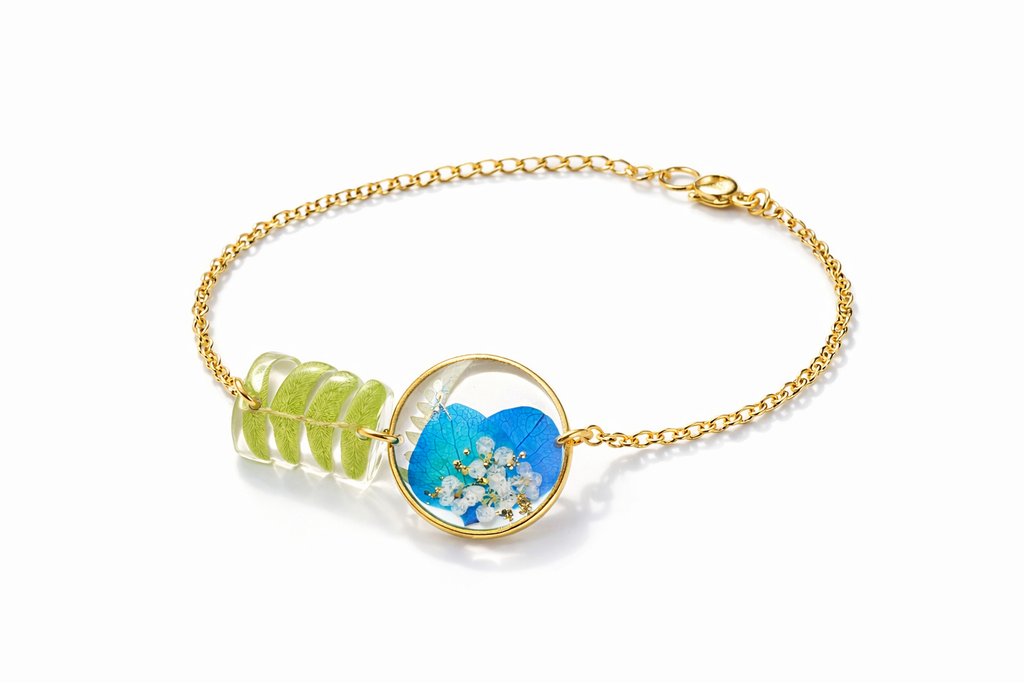 Bracelet Céline fleurs séchées et résine - Facette by Nat