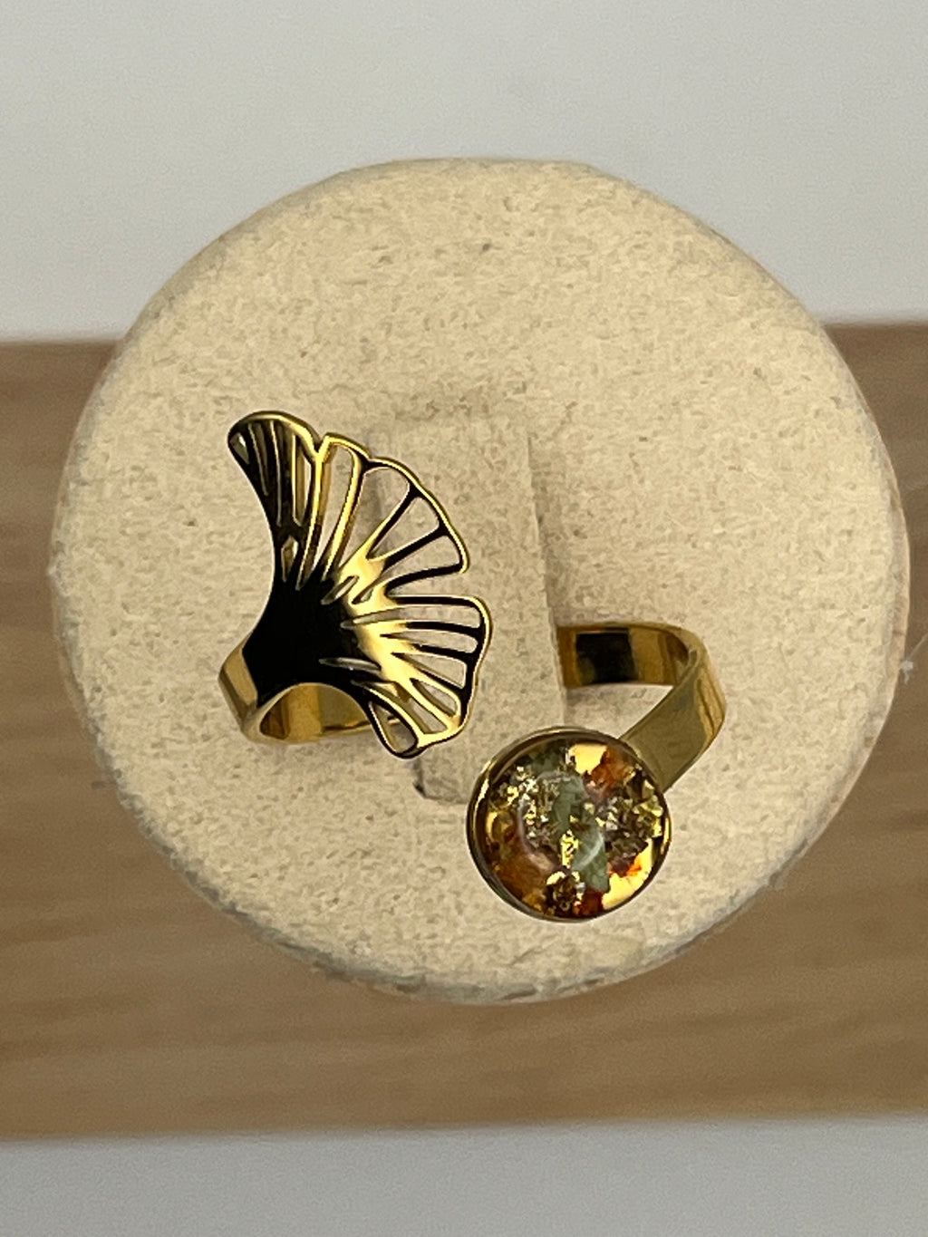 Bague ginkgo fleurie