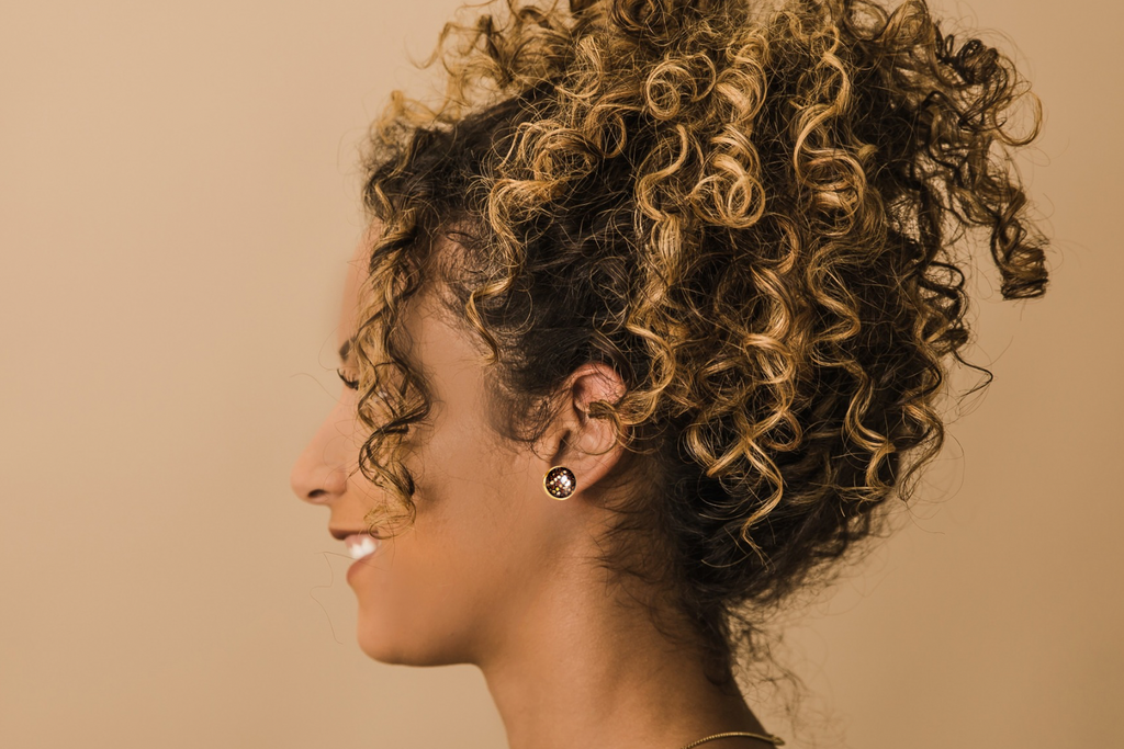 Boucles d'oreilles Céline tissu et résine - Facette by Nat