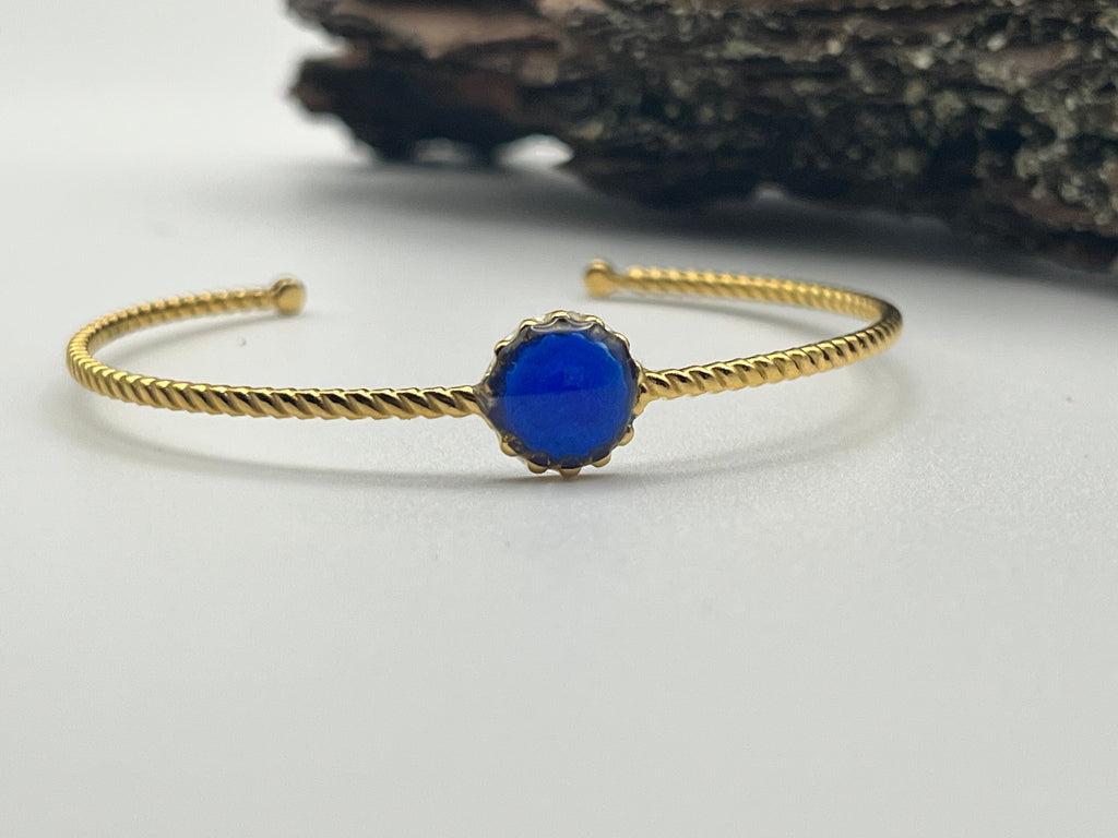 Bracelet jonc bleu profond
