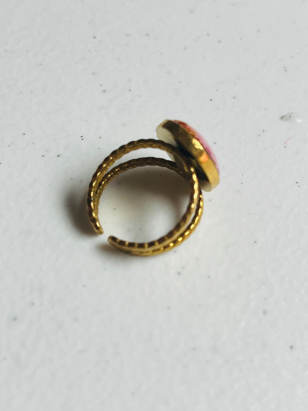 Bague Fleurs Séchées Rose
